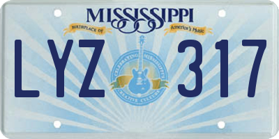MS license plate LYZ317
