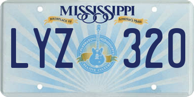 MS license plate LYZ320