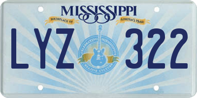 MS license plate LYZ322