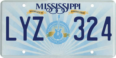 MS license plate LYZ324