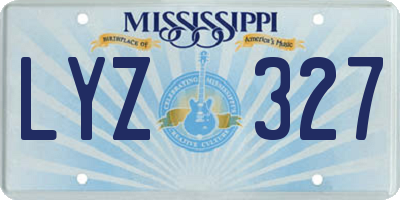 MS license plate LYZ327