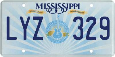 MS license plate LYZ329