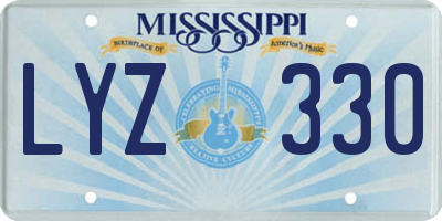 MS license plate LYZ330