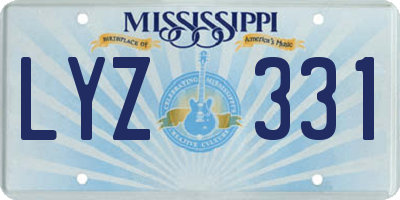 MS license plate LYZ331
