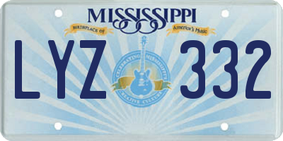 MS license plate LYZ332