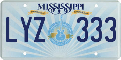 MS license plate LYZ333