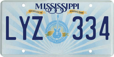 MS license plate LYZ334
