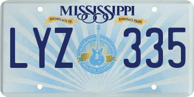MS license plate LYZ335