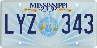 MS license plate LYZ343