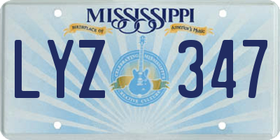 MS license plate LYZ347