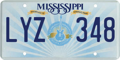 MS license plate LYZ348