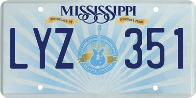 MS license plate LYZ351