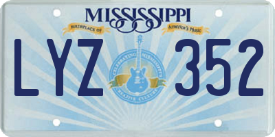 MS license plate LYZ352
