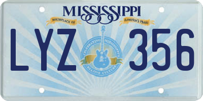 MS license plate LYZ356