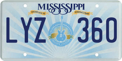 MS license plate LYZ360