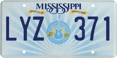 MS license plate LYZ371
