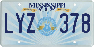 MS license plate LYZ378