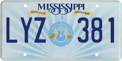 MS license plate LYZ381