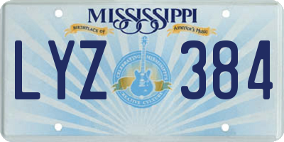 MS license plate LYZ384