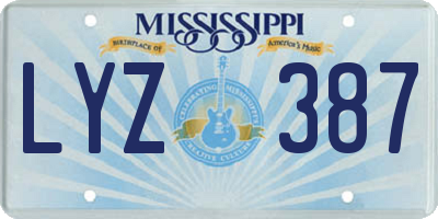 MS license plate LYZ387