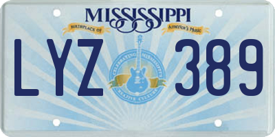 MS license plate LYZ389