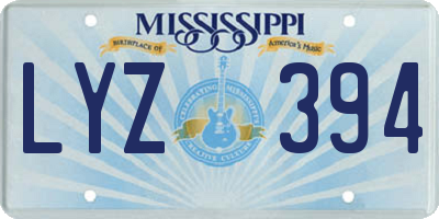 MS license plate LYZ394