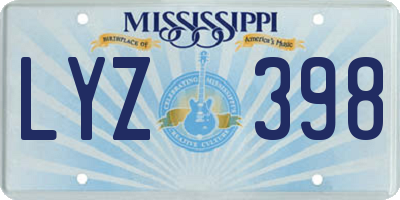 MS license plate LYZ398