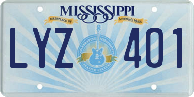 MS license plate LYZ401
