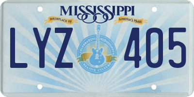 MS license plate LYZ405