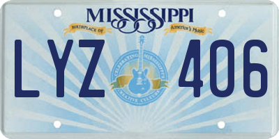 MS license plate LYZ406