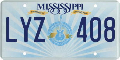 MS license plate LYZ408
