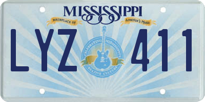 MS license plate LYZ411