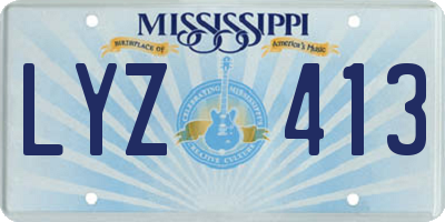 MS license plate LYZ413