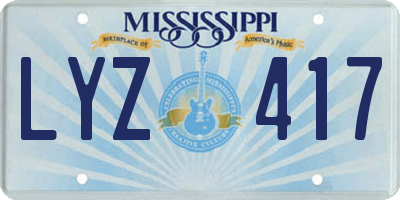 MS license plate LYZ417