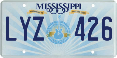 MS license plate LYZ426