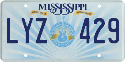 MS license plate LYZ429