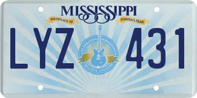 MS license plate LYZ431