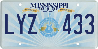 MS license plate LYZ433
