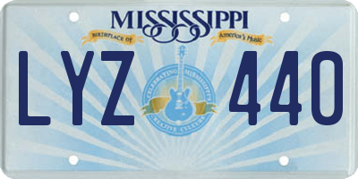 MS license plate LYZ440