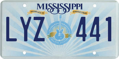 MS license plate LYZ441