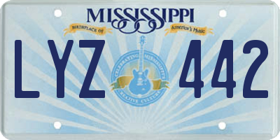 MS license plate LYZ442