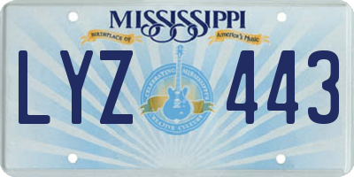 MS license plate LYZ443