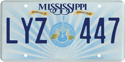 MS license plate LYZ447