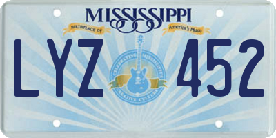 MS license plate LYZ452