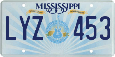 MS license plate LYZ453