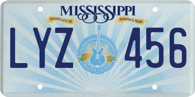 MS license plate LYZ456