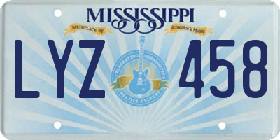 MS license plate LYZ458