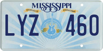 MS license plate LYZ460