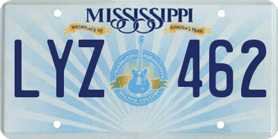 MS license plate LYZ462
