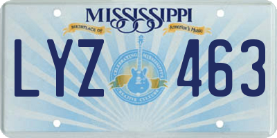 MS license plate LYZ463